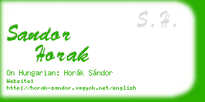 sandor horak business card