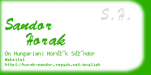 sandor horak business card